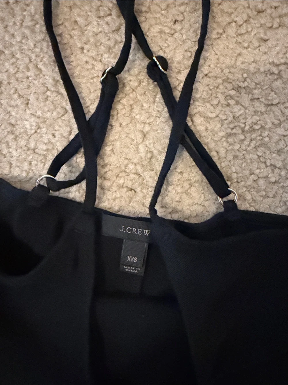 J. Crew Black Crisscross Strap Slip Dress